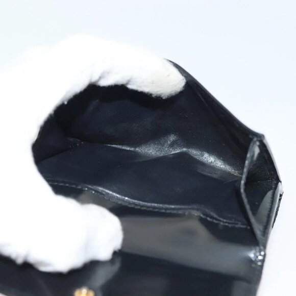 GUCCI Bifold Wallet Enamel Black Gold 035 2184 1909 0 Auth am8936 - Picture 15 of 16